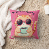 Too Cool for Mornings - Funny Cat with Sunglasses クッション (ブランケット)