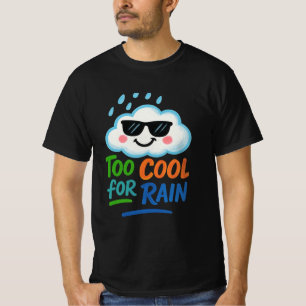 Too Cool for Rain おもしろい雲のメンズTシャツ Tシャツ