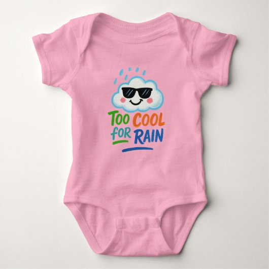 Too Cool for Rain | Cute Cloud Baby Bodysuit ベビーボディスーツ (正面)