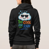 Too Cool for Rain Fun Cloud Cartoon Zip-Up Hoodie パーカ (裏面)