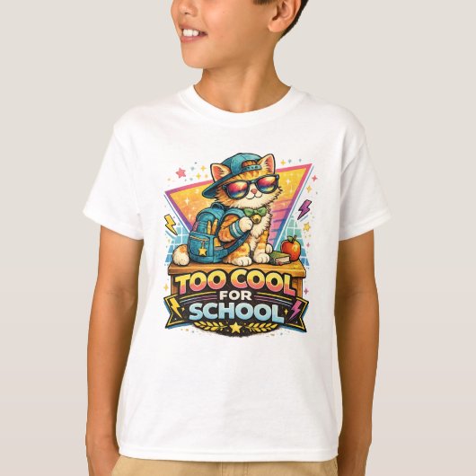 Too Cool For School レトロキャット Tシャツ (正面)