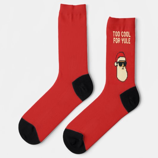 Too Cool for Yule Christmas Socks ソックス (左)