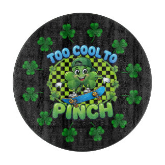 Too Cool to Pinch Skateboard Shamrock St. Patricks カッティングボード