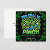 Too Cool to Pinch Skateboard Shamrock St. Patricks シーズンカード (正面/裏面)
