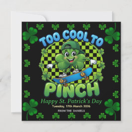 Too Cool to Pinch Skateboard Shamrock St. Patricks シーズンカード