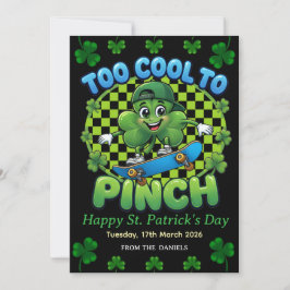 Too Cool to Pinch Skateboard Shamrock St. Patricks シーズンカード