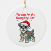 Too Cute for the Naughty List Schnauzer  セラミックオーナメント (裏面)