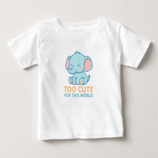 Too Cute for This World – Baby Elephant Dreamer ベビーTシャツ (正面)