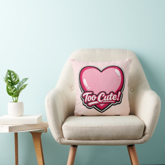💗✨ “Too Cute!” Heart Pillow 🛋️🎀 クッション (椅子)
