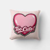 💗✨ “Too Cute!” Heart Pillow 🛋️🎀 クッション (正面)