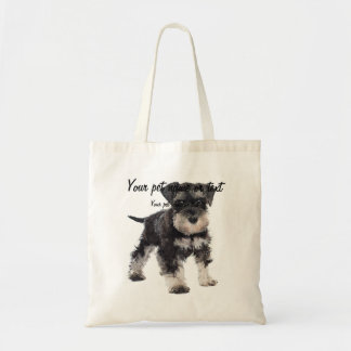 Too Cute Puppy Miniature Schnauzer Dog トートバッグ