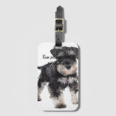 Too Cute Puppy Miniature Schnauzer Dog ラゲッジタグ (正面縦)