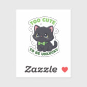 Too Cute To Be Unlucky Black Cat St Patrick  シール (シート)