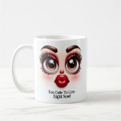 Too Cute To Care, Fabulous Eyes Funny Face コーヒーマグカップ (左)