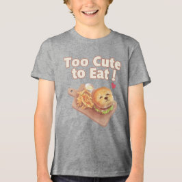 Too Cute to Eat: Smiling Bichon Burger Art トライブレンドＴシャツ