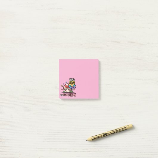 Too Cute To Function Mushroom Post-it Notes ポストイット (デスク上)