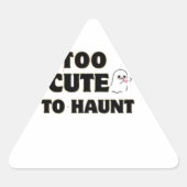 Too Cute To Haunt | かわいいおばけのハロウィンアート 三角形シール (正面)
