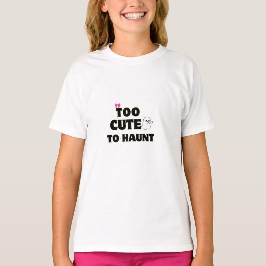 Too Cute To Haunt | かわいいおばけのハロウィンアート Tシャツ (正面)