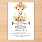 Too Cute to Reach Giraffe Baby Shower Invitation アクリル招待状 (正面)