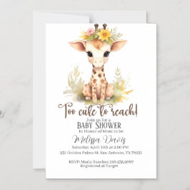 Too Cute to Reach Giraffe Baby Shower Invitation マグネット招待状