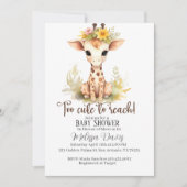 Too Cute to Reach Giraffe Baby Shower Invitation 招待状 (正面)