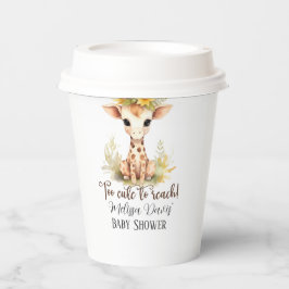 Too Cute to Reach Giraffe Baby Shower Paper Cups 紙コップ
