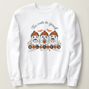 "Too Cute to Spook" おばけデザイン スウェットシャツ