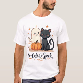 Too Cute to Spook" かわいいハロウィントリオデザイン Tシャツ