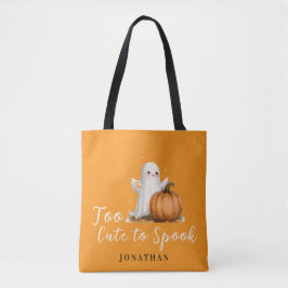 Too Cute to Spook オレンジ トートバッグ