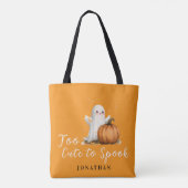 Too Cute to Spook オレンジ トートバッグ (裏面)