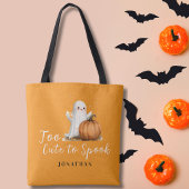 Too Cute to Spook オレンジ トートバッグ