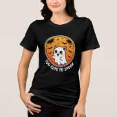 Too Cute To Spook – Adorable Ghost Cat Halloween  トライブレンドＴシャツ (正面)