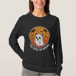 Too Cute To Spook – Adorable Ghost Cat Halloween  Tシャツ