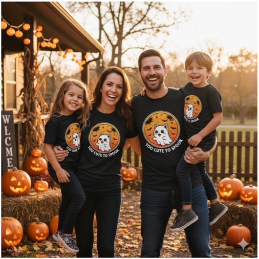 Too Cute To Spook – Adorable Ghost Cat Halloween  Tシャツ