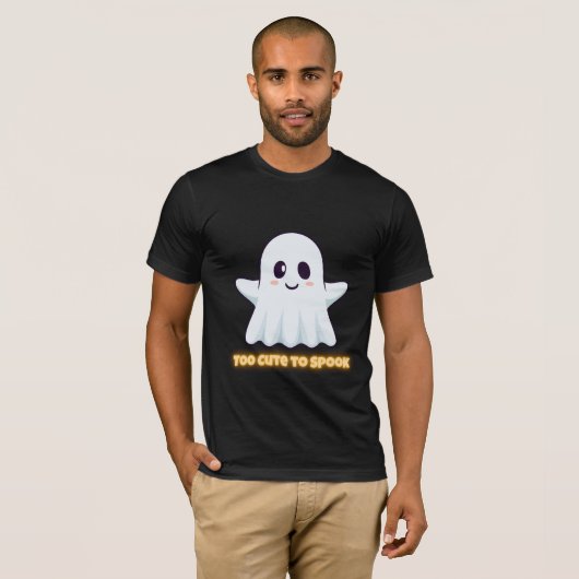 Too Cute To Spook – Adorable Kawaii Ghost Hallowee Tシャツ (正面フル)