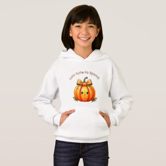 Too Cute to Spook – Adorable Pumpkin Hoodie  (正面フル)