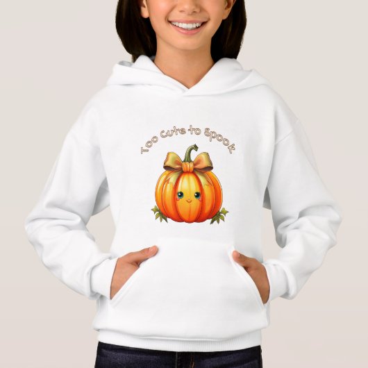 Too Cute to Spook – Adorable Pumpkin Hoodie (正面)