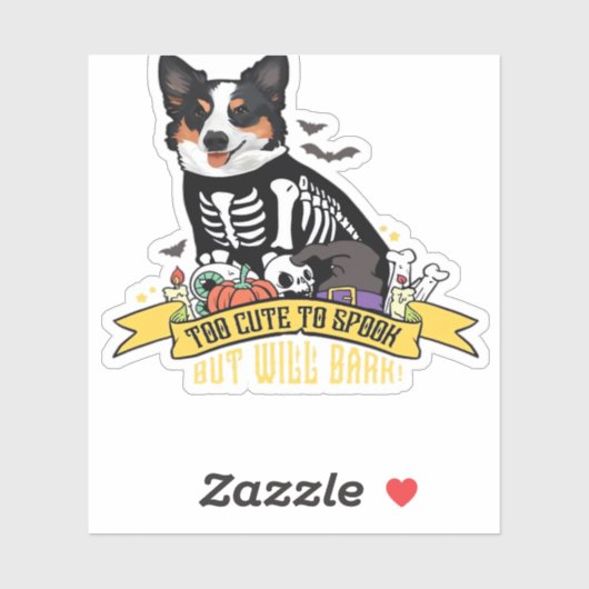 Too Cute to Spook But Will Bark Adorable Halloween シール (シート)