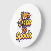 Too Cute To Spook Cat ラージ壁時計 (傾斜)