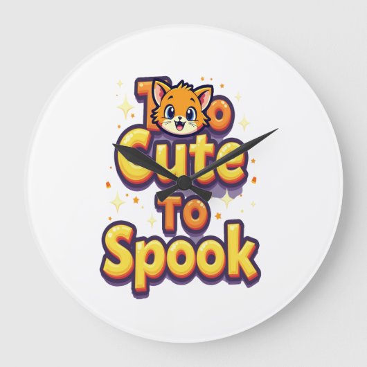 Too Cute To Spook Cat ラージ壁時計 (正面)