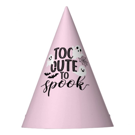Too Cute to Spook Cute Ghost Pink Halloween パーティーハット (正面)
