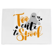 Too Cute To Spook Ghost Halloween Funny Hoodie ラージペーパーバッグ (正面)