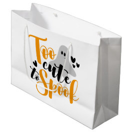 Too Cute To Spook Ghost Halloween Funny Hoodie ラージペーパーバッグ