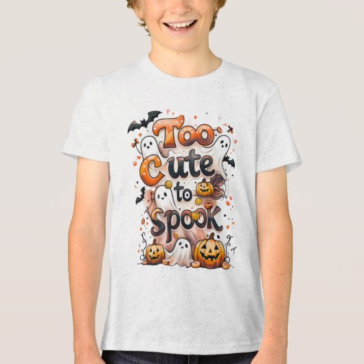 Too Cute to Spook - Halloween トライブレンドTシャツ (正面)