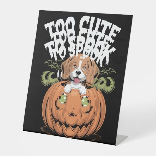 Too Cute to Spook Halloween Dog 台座サイン (正面)