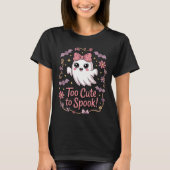 Too Cute To Spook Kawaii Ghost Pink Bow Halloween Tシャツ (正面)