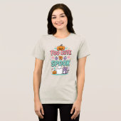 Too Cute to Spook – Kawaii Pastel Halloween トライブレンドTシャツ (正面全面)