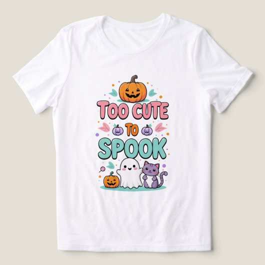 Too Cute to Spook – Kawaii Pastel Halloween トライブレンドＴシャツ (デザイン正面)
