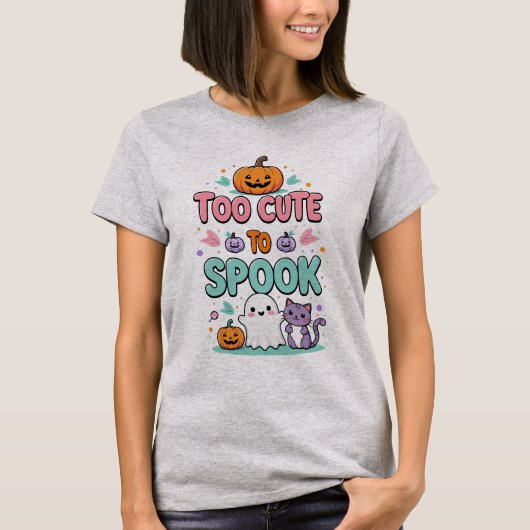 Too Cute to Spook – Kawaii Pastel Halloween Tシャツ (正面)