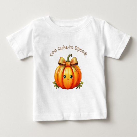 Too Cute to Spook – Kids’ Halloween T-Shirt ベビーTシャツ (正面)